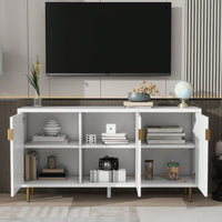 Modern TV Stand With 3 Doors And Adjustable Shelves For Living Room, Fits TVs Up To 70 Inches