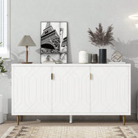 Modern TV Stand With 3 Doors And Adjustable Shelves For Living Room, Fits TVs Up To 70 Inches