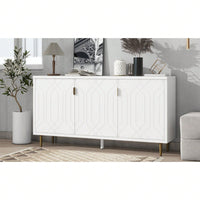 Modern TV Stand With 3 Doors And Adjustable Shelves For Living Room, Fits TVs Up To 70 Inches