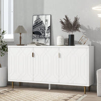 Modern TV Stand With 3 Doors And Adjustable Shelves For Living Room, Fits TVs Up To 70 Inches