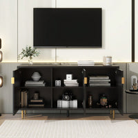 Modern TV Stand With 3 Doors And Adjustable Shelves For Living Room, Fits TVs Up To 70 Inches