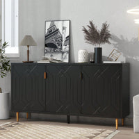 Modern TV Stand With 3 Doors And Adjustable Shelves For Living Room, Fits TVs Up To 70 Inches