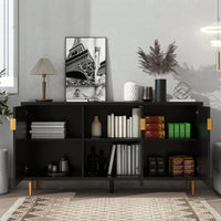 Modern TV Stand With 3 Doors And Adjustable Shelves For Living Room, Fits TVs Up To 70 Inches