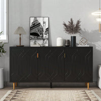 Modern TV Stand With 3 Doors And Adjustable Shelves For Living Room, Fits TVs Up To 70 Inches