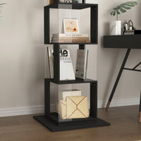 6 Tier Rotating Bookshelf with Acrylic Shelves Multi-Functional Creative Bookcase for Living Room Anti-Tip Design