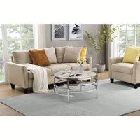Modern Chrome Metal Frame Coffee Table 32.48x32.48x17.72 for Stylish Living Room Decor