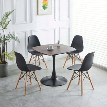 5 Pieces Dining Set Mid-Century Dining Table For 4-6 People With Mdf Table Top, Pedestal Dining Table, End Table Leisure Coffee Table