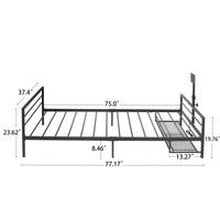 Rotating TV Mount Gaming Bed With Metal Mesh Frame, Vented Console Storage