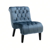 Stylish Velvet Accent Chair with Foam Padding and Solid Wood Legs for Living Room Bedroom Office