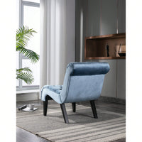 Stylish Velvet Accent Chair with Foam Padding and Solid Wood Legs for Living Room Bedroom Office