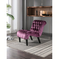 Stylish Velvet Accent Chair with Foam Padding and Solid Wood Legs for Living Room Bedroom Office