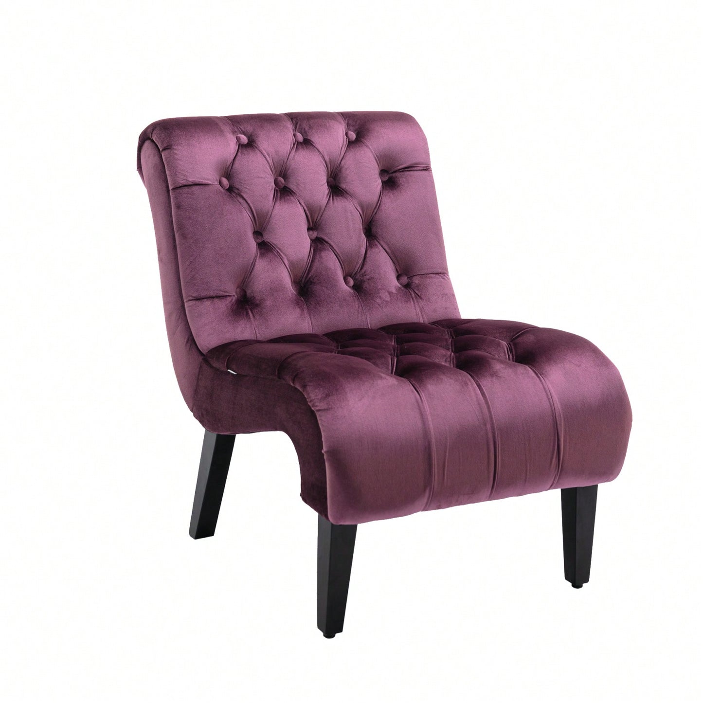 Stylish Velvet Accent Chair with Foam Padding and Solid Wood Legs for Living Room Bedroom Office