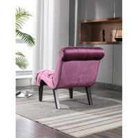 Stylish Velvet Accent Chair with Foam Padding and Solid Wood Legs for Living Room Bedroom Office