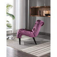 Stylish Velvet Accent Chair with Foam Padding and Solid Wood Legs for Living Room Bedroom Office