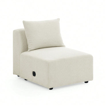 Beige Modular Single Seater Sofa Chair with Back Pillow High-Density Sponge Pocket Spring Easy Assembly