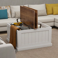 Rustic 31.5 Inch Farmhouse Coffee Table with Lift Top and Hidden Storage for Living Room