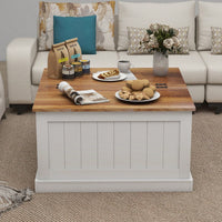 Rustic 31.5 Inch Farmhouse Coffee Table with Lift Top and Hidden Storage for Living Room