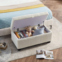 Storage Ottoman Large Storage Space Is Perfect For Hiding Toys,Shoes,Books,Etc.