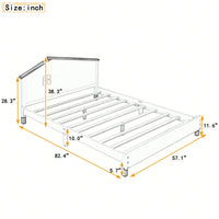 This Bed Is A Great Gift For Any Occasion.  Full Size Wood Platform Bed With House-Shaped Headboard