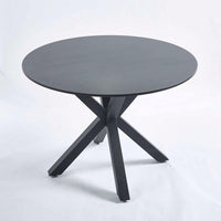 Mid-Century Modern Round Dining Table for 4-6 with Pedestal Base and Cross Legs Ideal for Dining and Coffee