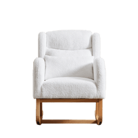 High Back Modern Accent Rocking Chair with Side Pockets Upholstered Lounge Armchair for Living Room Bedroom Nursery Supports 250 Lbs