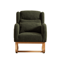 High Back Modern Accent Rocking Chair with Side Pockets Upholstered Lounge Armchair for Living Room Bedroom Nursery Supports 250 Lbs