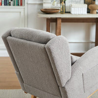 High Back Modern Accent Rocking Chair with Side Pockets Upholstered Lounge Armchair for Living Room Bedroom Nursery Supports 250 Lbs
