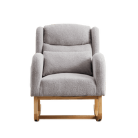 High Back Modern Accent Rocking Chair with Side Pockets Upholstered Lounge Armchair for Living Room Bedroom Nursery Supports 250 Lbs