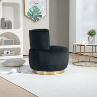 360 Degree Swivel Velvet Barrel Chair with High-Density Foam Cushions for Living Room Bedroom Office Nursery Supports 300 Lbs