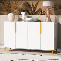 Glossy Finish Light Luxury Storage Cabinet, Adjustable, Suitable For Living Room, Study, Hallway