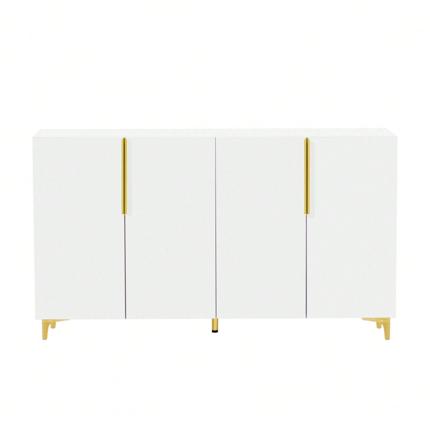 Glossy Finish Light Luxury Storage Cabinet, Adjustable, Suitable For Living Room, Study, Hallway