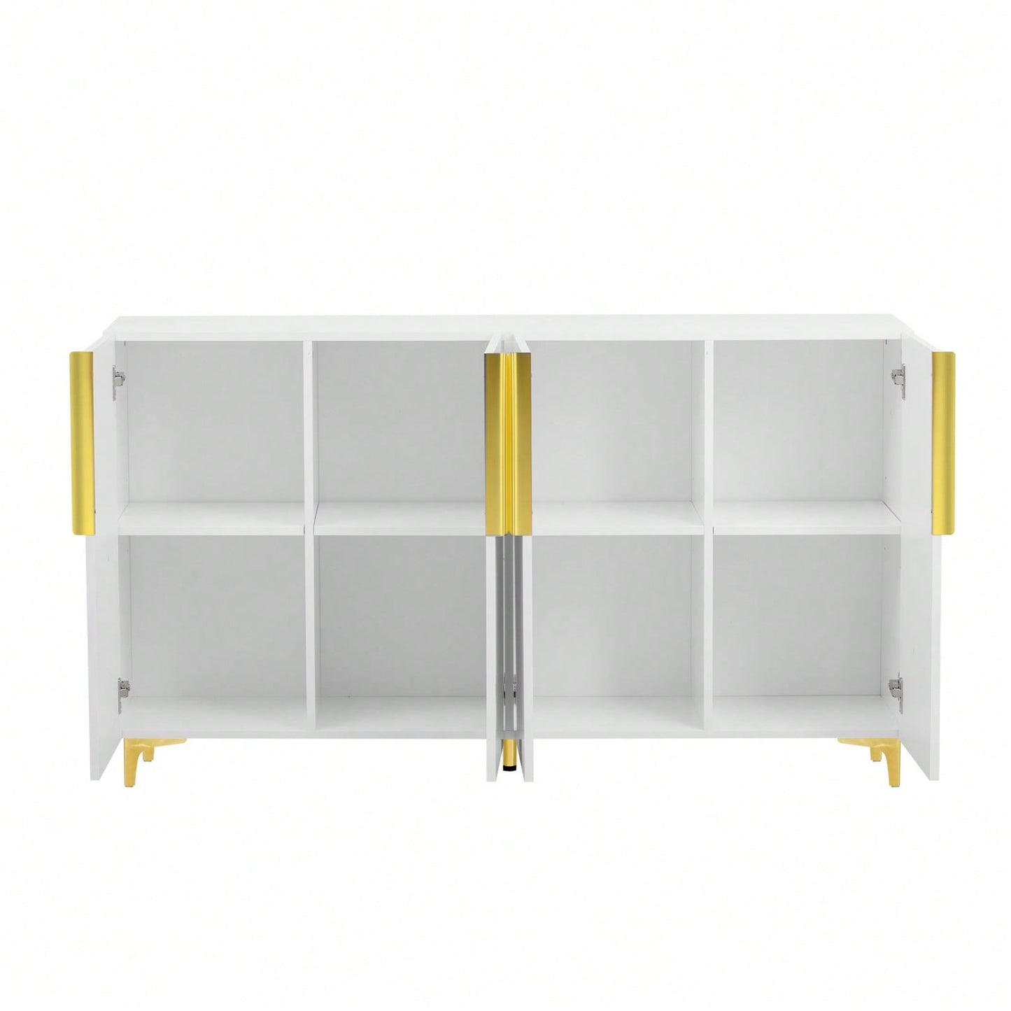 Glossy Finish Light Luxury Storage Cabinet, Adjustable, Suitable For Living Room, Study, Hallway