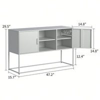 Sleek Modern Sideboard Buffet Cabinet with Ample Storage Anti-Tilt Design Elegant Handles Silent Magnetic Closure
