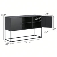 Sleek Modern Sideboard Buffet Cabinet with Ample Storage Anti-Tilt Design Elegant Handles Silent Magnetic Closure