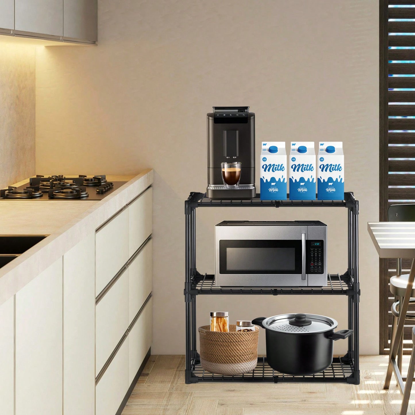 3-Shelf Wire Rack With Cover