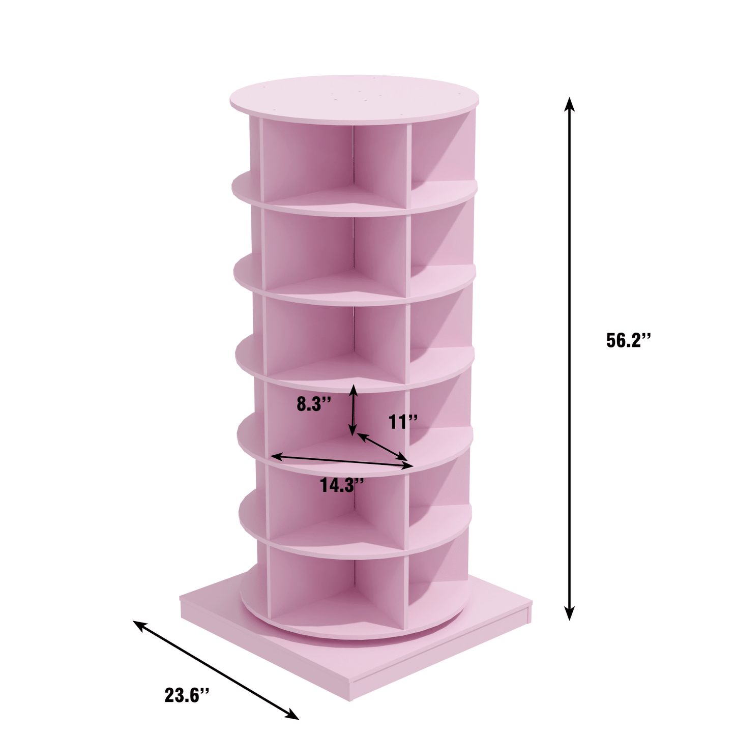 360 Rotating Shoe Organizer, 6 Tier Shoe Cabinet Holds Up To 24 Pairs, Space Saving Spinning Shoe Rack For Closet, Entryway, Bedroom