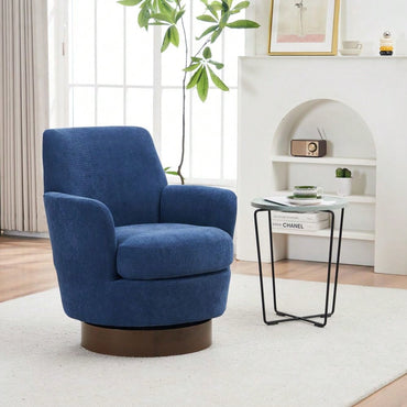 Modern 360° Swivel Accent Barrel Chair with Gold Base for Living Room Bedroom Office Ergonomic Design Holds 300lbs