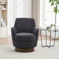 Modern 360° Swivel Accent Barrel Chair with Gold Base for Living Room Bedroom Office Ergonomic Design Holds 300lbs