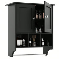 Ample Storage Bathroom Cabinet With Towel Bar