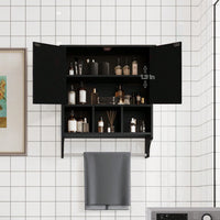 Ample Storage Bathroom Cabinet With Towel Bar