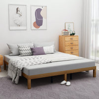 Queen Size Platform Bed Frame With Wood Slat Support (No Box Spring Needed) - Solid Wood Construction, 650lbs Weight Capacity, Easy Assembly