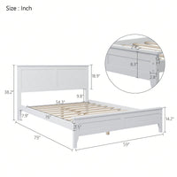 Modern  Solid Wood Full Platform Bed