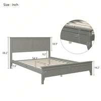 Modern  Solid Wood Full Platform Bed