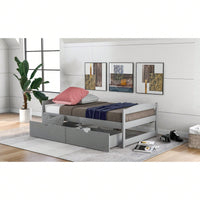 Twin Size Platform Bed, With Two Drawers