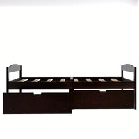 Twin Size Platform Bed, With Two Drawers