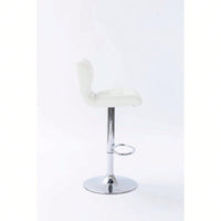 Set Of 2 Tufted Wingback Barstools - Adjustable Height Swivel Counter Stools For Kitchen Island, 360° Rotation, Faux Leather