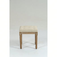Square Upholstered Rustic Ottoman Bench, Small Padded Bench, Vanity Stools For Bedroom
