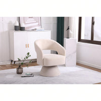 Round Barrel Chair In Fabric For Living Room Bedroom