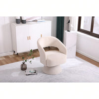 Round Barrel Chair In Fabric For Living Room Bedroom