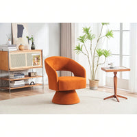 Round Barrel Chair In Fabric For Living Room Bedroom